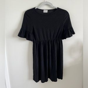 Black clip dot dress — size XS
